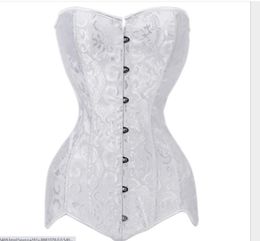 Plus Size Corset Double 26 Steel Boned Corset Overbust Long Torso Bustiers Waist Trainer Corsets Shapewear Cincher Corselet18009798