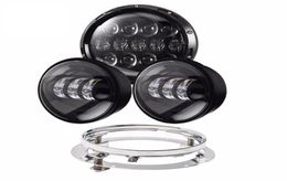 Car Headlights 4pcs 7inch LED Headlight With Amber Lighting Angel Eye 45inch Fog Lamp Mounting Bracket Ring1852306