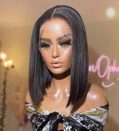 4X4 Straight Closure Bone Straight Short Bob Wig 13x4 13x6 Lace Frontal Human Hair Wigs Brazilian Remy 5x5 Lace Closure Wigs for W9701753