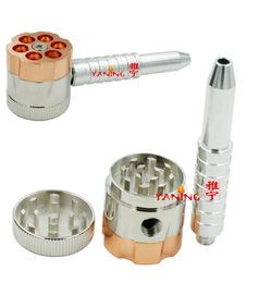 12pcslot BULLET ROTATING PIPE style tobacco grinder metal herb grinder Smoking Pipegrinders SKUS0184763617