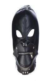 New Leather Headgear Mask Bondage Restraint Blind Mask SM Sex Toys For CoupleWomenMenGay Headgear BDSM Toys9067013