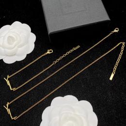 designer Necklace Set Designer Jewelry Luxury Initials Alloy Pendant Necklace Golden Chain Earring For Women Bracelet Letter