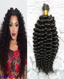 Human kinky curly braiding hair no weft human hair bulk for braiding 100g natural black hair2094851