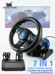 Wheels DATA FROG Gaming Steering Wheel For PC Racing Pad 180 Degree Vibration Controlle For PS2/PS3/Xbox 360/CompatibleNintendo Switch