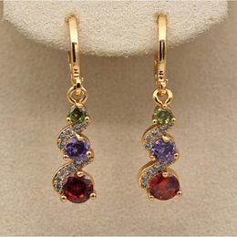 Dangle Earrings Fashion Hundred Shiny Rhinestone Women Exquisite Elegant Colorful Wedding Jewelry Temperament Accessories Gifts