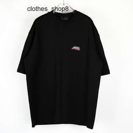 designer T-shirts balenciga Hoodies Men's Sweatshirts B embroidered Cola Paris Band Black Loose short sleeve T-shirt for men and women 68RR