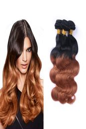 8A Grade Brazilian Virgin Wavy Coloured Hair Ombre 1B30 Body Wave 3 Bundles Cheap Human Hair Products 100gpcs Remy Weave Extensio8397850