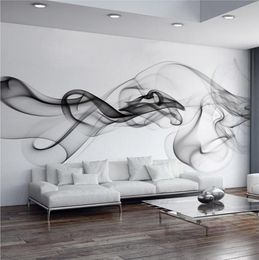 Modern Abstract Black And White Smoke Fog Mural Wallpaper Living Room Bedroom Art Home Decor SelfAdhesive Waterproof 3D Sticker 23787046