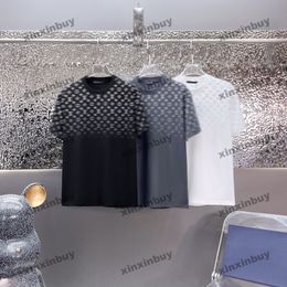 xinxinbuy Men designer Tee t shirt 2024 Gradient letter printing 1854 short sleeve cotton women blue black white gray khaki S-2XL