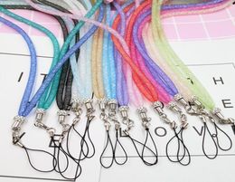 Bling Diamond Phone Lanyard Straps Candy Color Shiny Charm Long Neck Mobile Phone Cellphone Belt Hang Chain Bracelet3781216