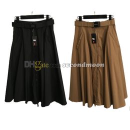 Full Zipper Skirts Women Safety Buckle Skirt Casual Style Long Skirt Designer Ball Gown Skirts