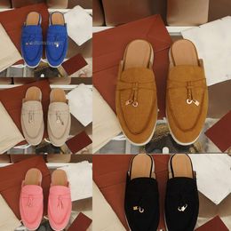 Designer Shoes LP Loafers Men Women Loro Summer Suede Casual Shoes Women's Pianas Shoes Black Brown Blue Red Walking Leisure Slippers Charms Outdoor Runner 178