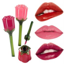 New Fashion Rose Flower Nutritious Lip Gloss Romantic Makeup Moisturising Lipstick Longlasting Lips Tint Cute Crystal lip Glaze7206592