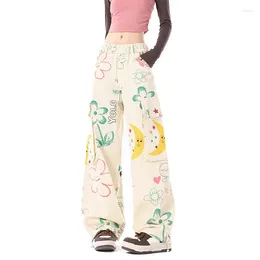 Women's Pants LSummer Dopamine American Work Cartoon Graffiti Print Air-Conditioned Loose Sleeping