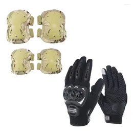 Knee Pads Full Finger Gloves Outdoor Sports Tactical Elbow Motorcycle Four Piece Set Knight And Entertainment Brace