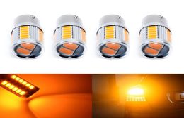 4X 1156 BAU15S PY21W Led Car Bulbs Amber Yellow 33SMD 5730 5630 High Power LED Turn Signal light Parking Bulb Carstyling3589317