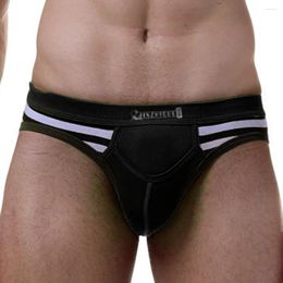 Underpants Sexy Underwear Men Soft Stripe Splicing Gay Breathable Knickers Briefs Jockstrap Ropa Interior Hombre