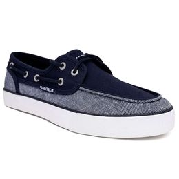 Nautica Sapatos masculinos de barco com cadarço, mocassins casuais com furo duplo, calçados esportivos da moda - Galley