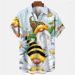 Men's Casual Shirts Funny Santa Claus Cosplay 3D Printed For Men Clothes Hawaiian Christmas Gifts Blouses Y2k Button Tops Beach