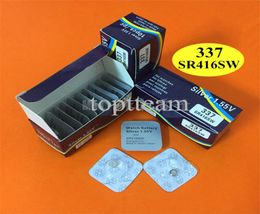 100Pcslot 337 battery 155V Silver oxide SR416SW button cell batteries for wireless covert earpiece mini watch Electric Product8094723