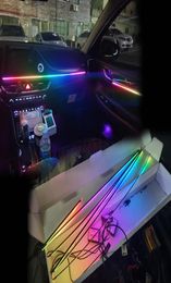 14 in 1 RGB LED Car Atmosphere Light Interior Decoration Acrylic Strip Light By App Control Decorative Ambient Lamp Dashboard2040521