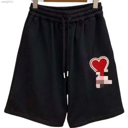 Amis Designer Pants Quality Love Embroidered Shorts Aim for Men and Women Casual Versatile Pure Cotton Looped Sports Capris Student