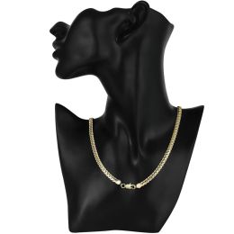 18-24Inch 45-60cm 18K Gold 5mm Full Sideways Chain Necklace For Women Man Fashion Wedding Party Charm Jewellery