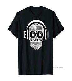 DJ Tees Hipster Tops Men Tshirts Print Skull Disc Headphones Hip Hop Music TV Tshirt Summer Guys Funky Clothing 2106299800155