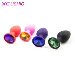 Silicone Anal Sex Toys for Women and Men Erotic Butt Plugs with Colourful Crystal Jewellery Adult Beads Anus Product Anal Plug 07011540196