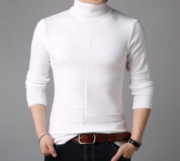 Men Turtleneck Sweater Knitted Pullover Winter Sweater Male High Turtle Neck Plus Size Mens Coats Black White Red M3XL3733486