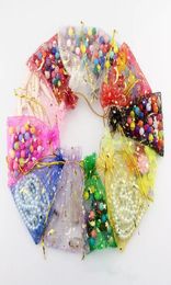 100pcslot Organza Colorful Bags Moon and Star Drawstring Pouches Popular Gift BagsPouches Cheap 79cm Jewelry Bag7465155