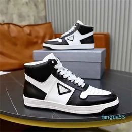 Popular Downtown Leather High-top Sneakers Shoes Sporty Leather District Men Skateboard Comfort Walking Lace Up Trainers EU38-46