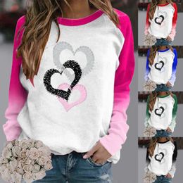 Women's Sweaters Ladies' Solid Valentine's Day Gradient Arm Printed Top Women Lace Of Tux Womens
