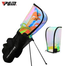 PGM Golf Bag Rain Cover Waterproof Hood Protection Lightweight Raincoat Transparent Protector Colorful Supplies Bracket Cap 240227