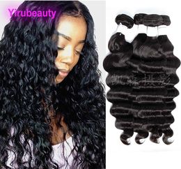 Peruvian Unprocessed Human Hair 4 Bundles Natural Color Loose Deep Virgin Hair Products 4 Pieces One Set Loose Deep Hair Wefts7007910