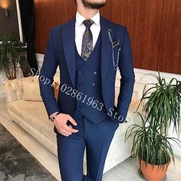 Suits 2023 Tailor Made Men Suits Slim Fit Peak Lapel 3 Pieces Best Men Groom Tuexdos For Wedding Blazer+Vest+Pants Costume Homme