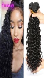 Peruvian 3 Bundles Human Hair Extensions Water Wave Bundle Hair Weaves Virgin Hair 95100gpiece Wet And Wavy Wefts1057372