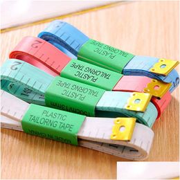 Tape Measures Wholesale Portable Colorf Body Measuring Rer Inch Sewing Tailor Measure Soft Tool 1.5M Sewings Measurings Tapes Christ Dhra4