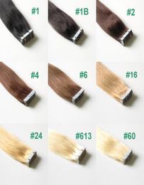 9 colors 100g 40pcs a lot 16quot to 24quot Tape in Skin Weft Hair Extension Remy Tape In Brazilian Hair ExtensionsMix Color6983282