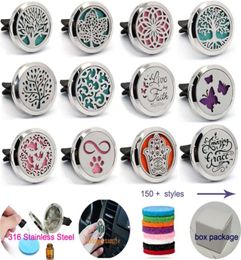 150 DESIGNS 30mm Aromatherapy Essential Oil Diffuser Locket Black Magnet Opening Car Air Freshener With Vent Clip 5 felt pad8929896