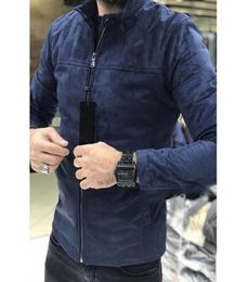 Drop New Winter Suede Coat Slim Fit Jackets Mens Casual Warm Outwear Jacket Men Solid Warm Pea Coat Size M3XL4904795