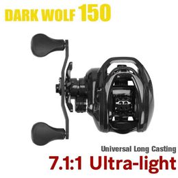 Boat Fishing Rods TSURINOYA DARK WOLF 150 Max Drag 7KG 182g Baitcasting Reel 10+1BB Long Distance Casting Fishing Reel 7.1 1 High Speed Pike Reels YQ240301