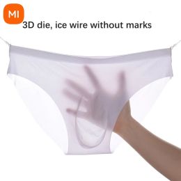 Control Xiaomi Summer Men Transparent Ice Silk Seamless Sexy Underwear Man Underpant Boxer Panties For Male Ultrathin Breathable Briefs