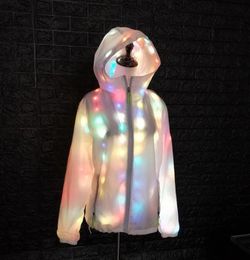 Men039s Jackets LED Women Men Luminous Colourful Cool Clothing Dance Unisex Lights Halloween Party Solid Colour Casual Coats5612624