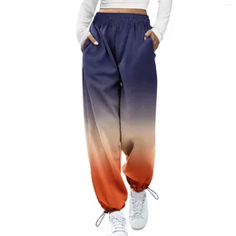 Women's Pants Fit Jogger Trousers Bottom Waist Print High Sweatpants Pockets Athletic Sporty