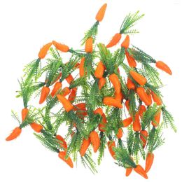 Decorative Flowers 60Pcs Fake Carrot Props Artificial Vegetable Carrots Home Kitchen Vegetables Decors