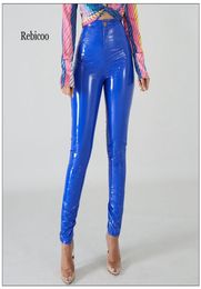 Women039s Pants Capris Plus Big Size PU Faux Leather Leggings Large Shiny Skinny Slacks Women High Waist Liquid PVC Latex Pat7241013