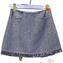 Spring and summer new splicing sequins short Woollen skirt S M L XL