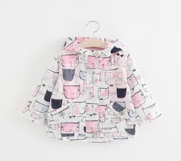 Girls Coats and Jackets Kids 2018 Autumn Brand Children for Girls Clothes Cartoon Cat Outerwear Hooded kids clothes3184204