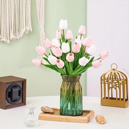 Decorative Flowers 6pcs Artificial Tulip Stem - Perfect For Indoor And Outdoor Decor Flower Arrangements Weddings Parties